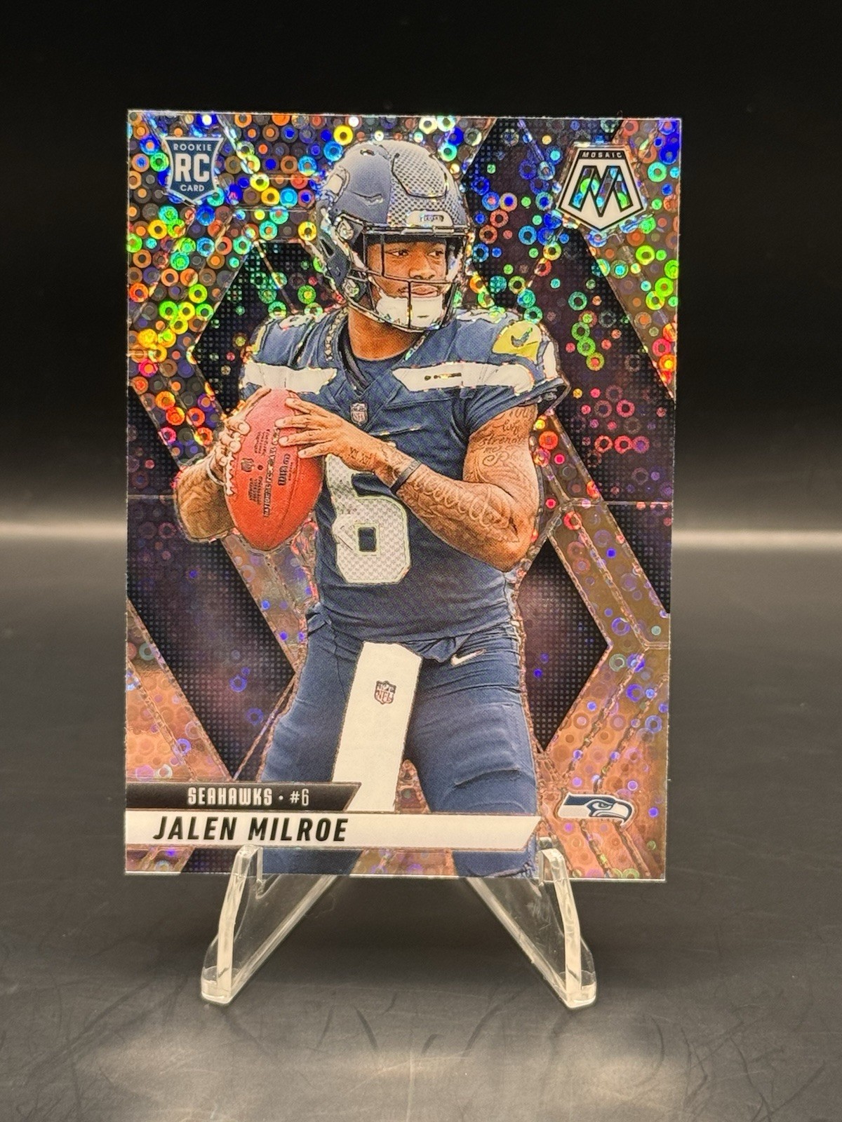 Jalen Milroe 2025 Panini Mosaic Rookie No Huddle Silver #322 Seahawks
