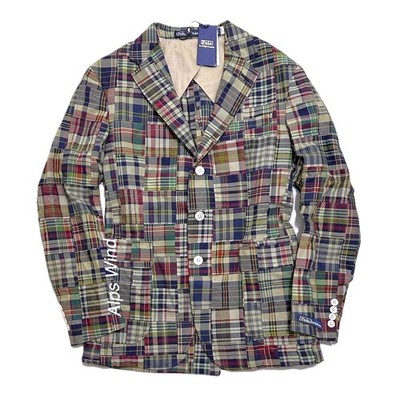 NWT$698 Polo Ralph Lauren Polo Soft Patchwork Plaid Suit Jacket