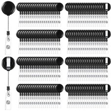 500 Pcs Retractable Badge Reels Bulk, Black Retractable Badge Clip ID Holder ...