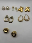 Vintage Gold-Tone Costume Jewelry Earrings 6 Piece Set