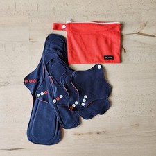 New Washable Reusable Sanitary Menstrual Bamboo Cotton Cloth Pads (2 Sets)