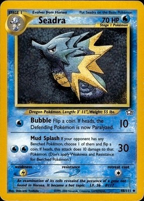 LP Unlimited Seadra 48/111 Neo Genesis Pokemon 2000 Shin-ichi Yoshida