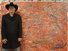 Jackson Pollock Style Giant Canvas Painting 84”X62” (7 Foot) Abstract Modern XL