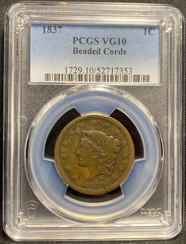1837 Large Cent, PCGS Coronet Head 1C, United States of America USA US Rare Coin - Image 2 of 4