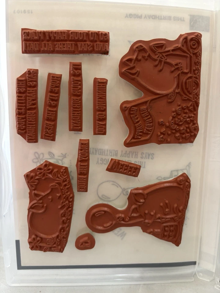 Juego de estampillas adhesivas Stampin’ Up ESTE CERDITO DE CUMPLEAÑOS y troqueles correspondientes Foto 2 de 3