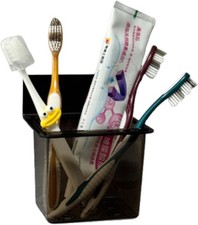 Toothbrush Holder Toothpaste with Wall Mount for Family, Metal Black