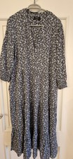 Damenkleid C&A Yessica gemustert Blau Schwarz Gr. 40/42