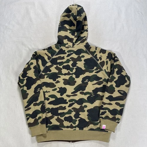 A Bathing Ape Reversible Jacket Mens Small Camo Hoodie Full Zip Pockets image 12