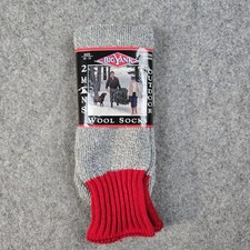NWT Vintage BIG YANK Mens 10-15 Socks Wool Blend Thermal Gray Red 90s Deadstock