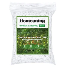 10 x 30ft,1 Pack White Garden Trellis Netting,Heavy-Duty Polyester Grow Net, ...