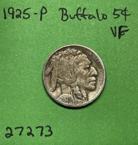 1925-P Buffalo 🦬 Indian Head Nickel 5c Vf Very Fine