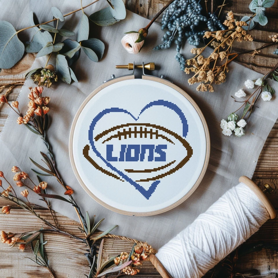 Detroit Lions Football Counted Cross Stitch Pattern Chart - Image 2 of 4
