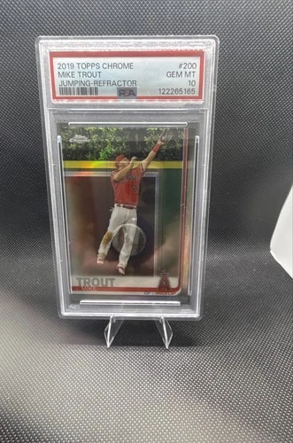2019 Topps Chrome - Mike Trout #200 Refractor Jumping PSA 10 Gem Mint