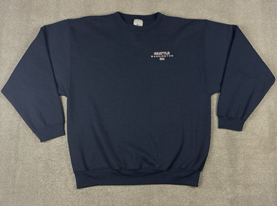 VTG Alore Sweatshirt Mens XL Extra Large Seattle WA Navy Crewneck USA Made 90s