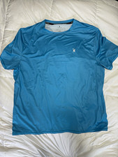 Spyder Rash Guard Swim Shirt Blue XL/TG Short Sleeve Rashguard Top