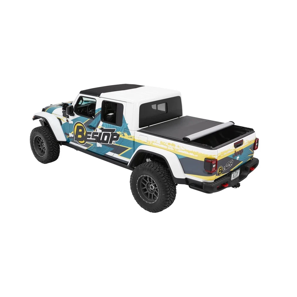 Bestop 19280-35 Black Diamond EZ Roll Soft Tonneau Cover for Jeep Gladiator 5 ft - Image 2 of 4