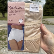 New Underscore 3 Pack Womens Nylon Briefs Panties Missy Sz 7/L Nude Color JCP