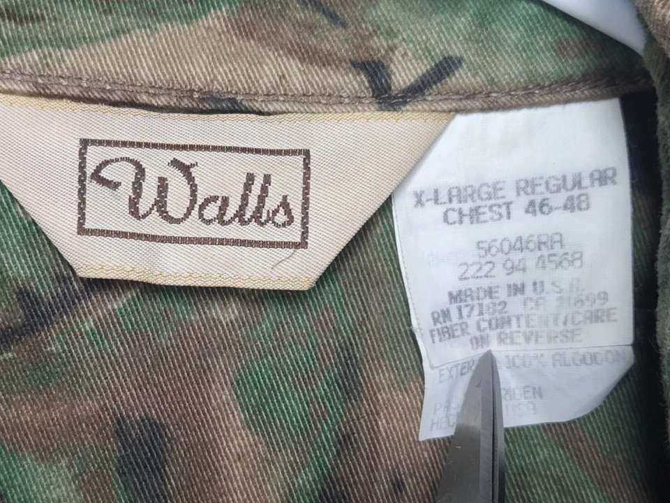 VTG Walls Button Up Realtree Hunting Camo Shirt Sz XL Long Sleeve 46-48 USA MADE - Image 3 of 4