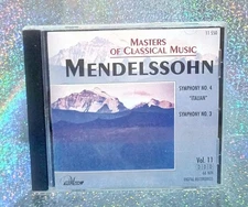 (2-1274) "MASTERS OF CLASSICAL MUSIC, VOL. 11 OF 12: MENDELSSOHN" CD / 1998