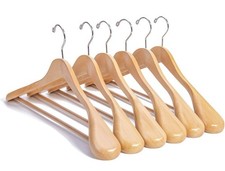 Luxury Wooden Suit Hangers - 12 Pack - Wood Coat 12 pack Natural