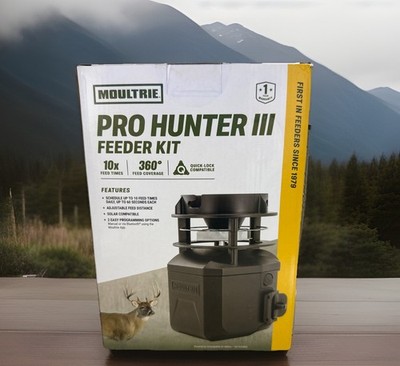 Moultrie Pro Hunter III Deer Feeder Kit Quicklock Adapter Bluetooth Connect