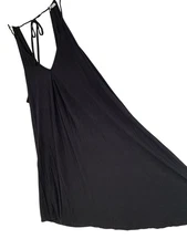 Black Ekouaer Sleeveless A-Line Halter Dress V-Neck  L/XL RZ10411 GUC Lounge