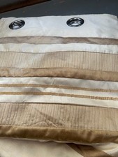 1 x pair Coloroll ready made eyelet curtains brown and cream 228cm x 168cm USED