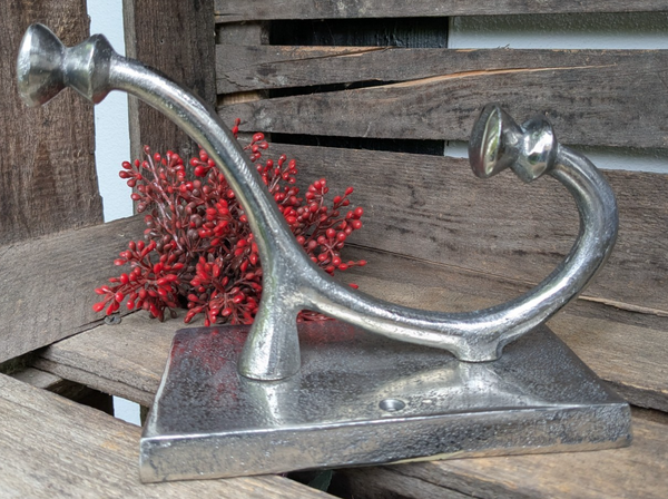 ❤️GroßEr Wandhaken Kleiderhaken Aluguss Silber Antiklook Shabby Clayre & Eef-image