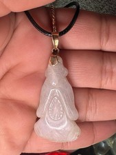 14k Gelbgold Jade Buddha weises Symbol Anhänger 585 schwarze Kordel enthalten 6,80g