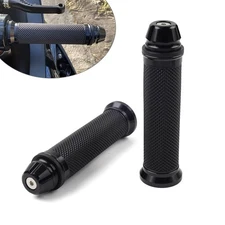 US 2x Motorcycle 7/8" Handle Bar Hand Grip For Yamaha For Honda For Suzuki Black