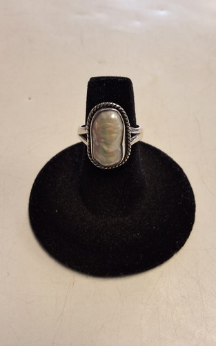 Vintage Sterling Silver 925 Ring Size 6 With A Baroque Pearl