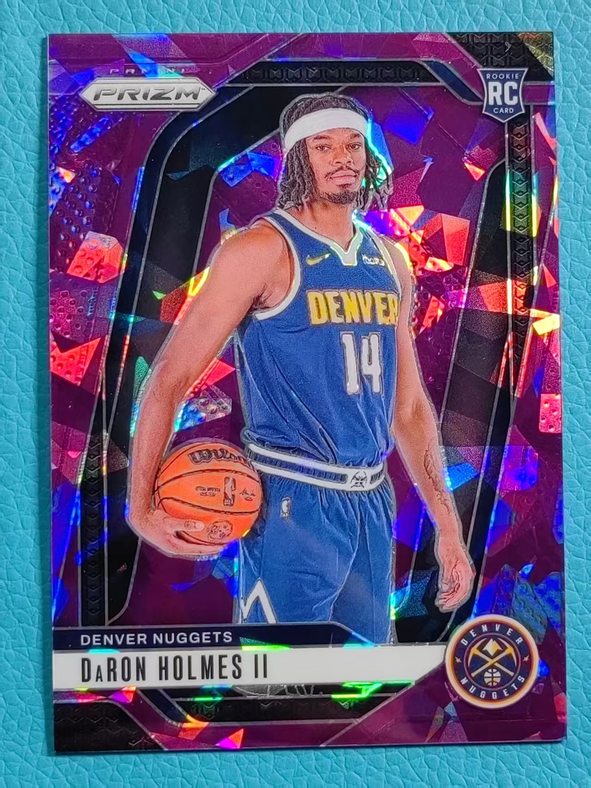 Daron Holmes II 2024-25 Panini Prizm 087/149 Purple Cracked Ice RC Nuggets #235