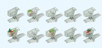 Preiser Ho 1:87 17224 Bausatz 10 Einkaufswagen Mit Waren Neu Ovp