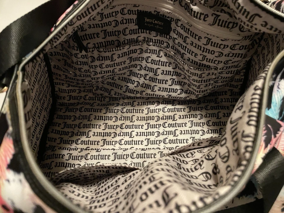 BOLSO DE LONA JUICY COUTURE L A CALIFORNIA DURANTE LA NOCHE FIN DE SEMANA PALMERAS NYLON Foto 4 de 4