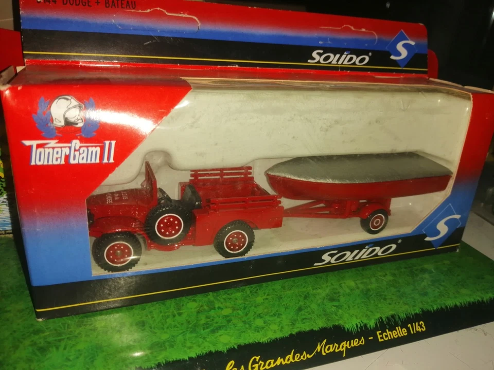 SOLIDO France 1/50 Réf 3144 DODGE + REMORQUE BATEAU Pompiers Neuf En Boite - Photo 3/4