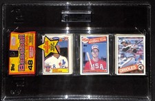 1985 Topps Baseball Sealed Rack Pack GAI 9.5 - Mark McGwire RC on Front