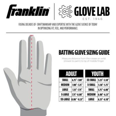 Gants De Battage Baseball Franklin CFX Chrome Series Homme Taille MD Blanc
