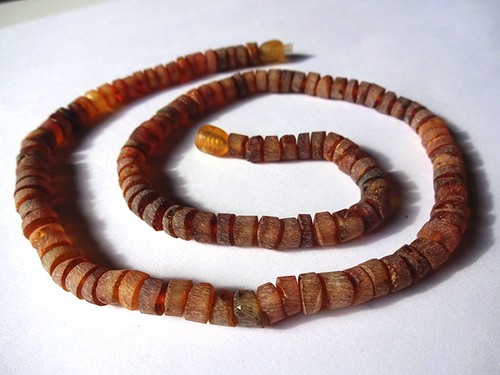 Collier En Ambre Baltique Véritable - Longueur 50,8 Cm (50 Cm), Couleur Cognac, Pierres Naturelles - Neuf Sans Emballage