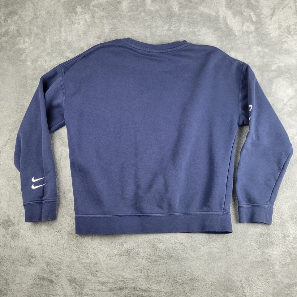 Sudadera Nike Juvenil Grande Azul Marino Polar Swoosh Cuello Redondo Atlética Spellout Foto 2 de 4
