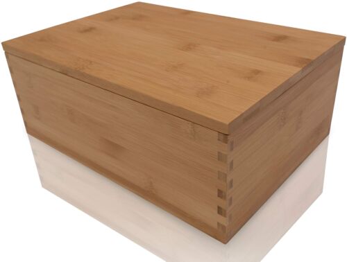 Wooden Storage Box for Home - Large Wood Keepsake Box with Lid - Dark Brown W...