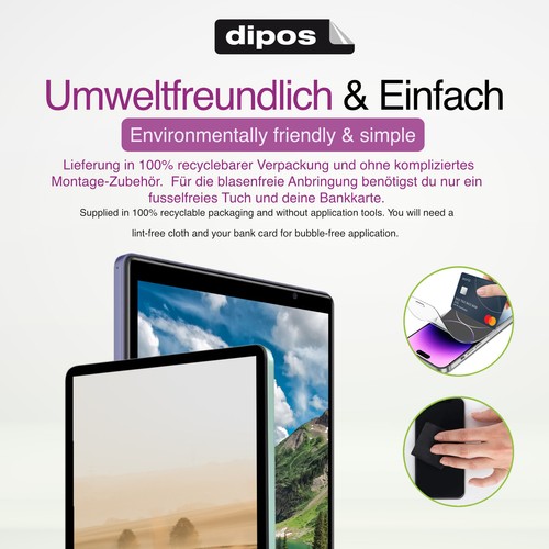 2x Schutzfolie klar für Verbatim PMT-14 Displayschutzfolie Folie Display Schutz - Photo 4/6
