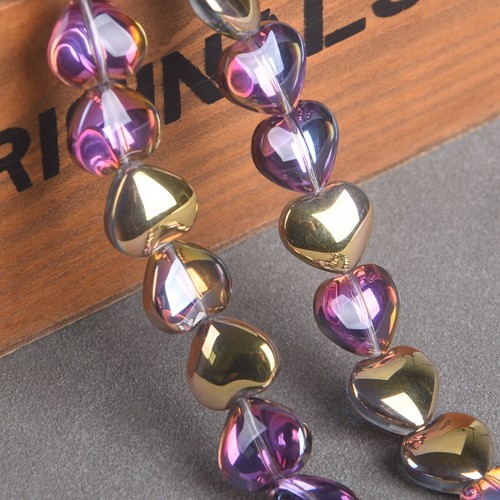10pcs 14mm Heart Colorful Crystal Glass Loose Beads For Jewelry Making DIY Lot - Picture 8 of 16