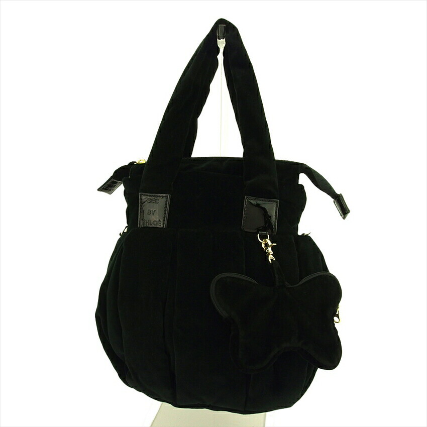 See by Chloe Butterfly Velour & Enamel Tote Bag Authentic Pre-Owned T21673