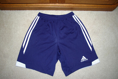 Adidas Climacool Athletic Soccer Gym Shorts Youth Boys L Drawstring Blue  EUC!