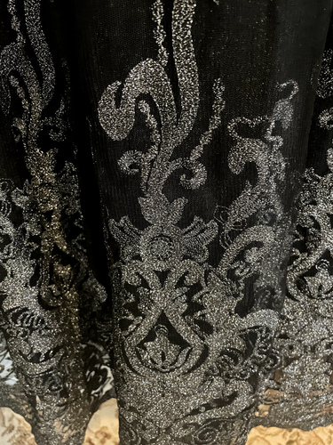 Chi Chi London - Full Length Black Ball Gown Dress (Size 10) with Sparkle Lace - Picture 6 of 7