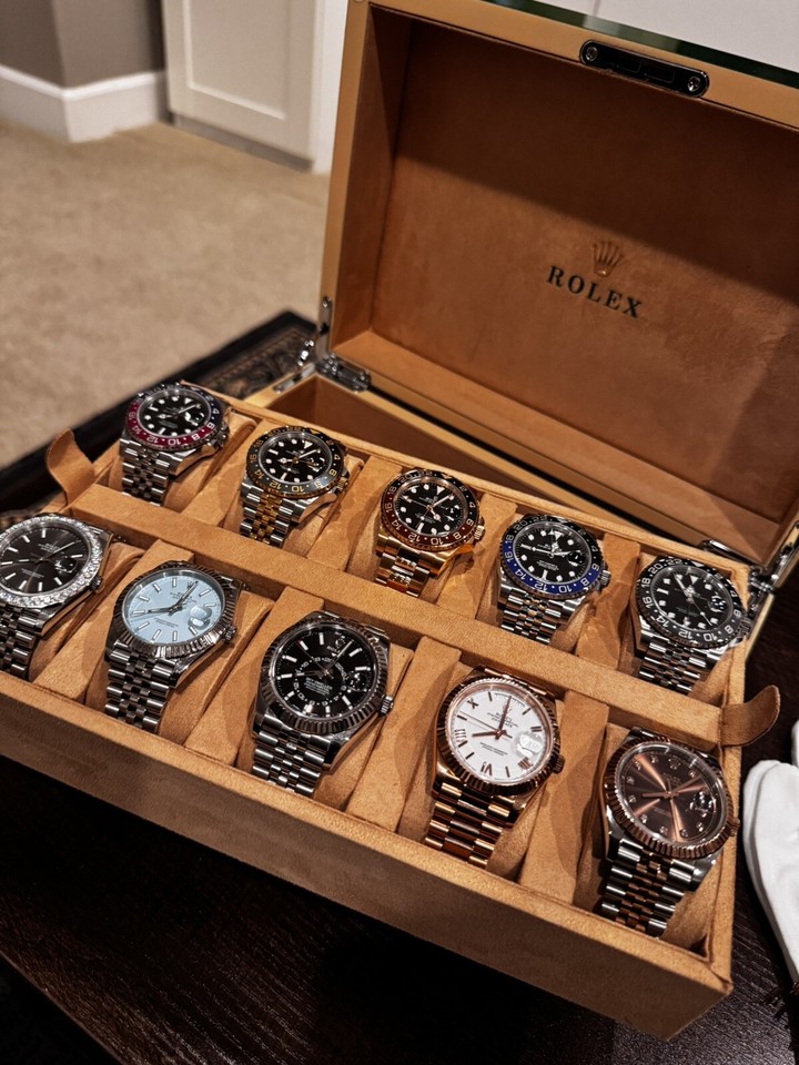 Rolex Ten Slot Watch Storage Box Display Case Lock For Daytona Daydate