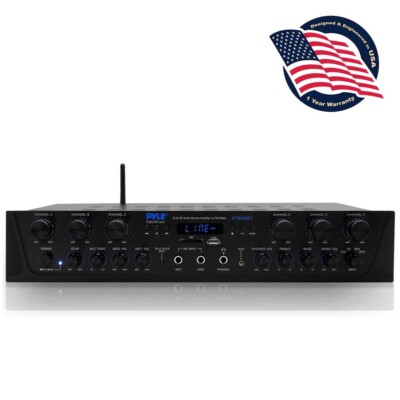 Pyle Bluetooth 6Ch 600W Home Audio Amplifier Receiver PTA66BT