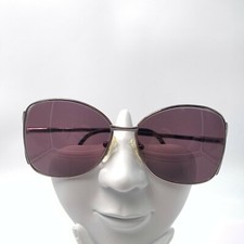 Vintage BerDel Sferoflex Janet Plum Metal Oval Sunglasses Italy FRAMES ONLY