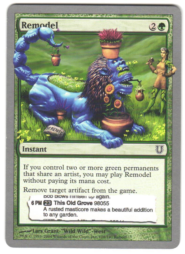 Magic_the_gathering Unhinged Remodel #108 2004,MTG,LP Common