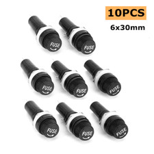 10Pcs Panel Mount Screw Cap Fuse Holder Case for Glass Tube Fuses 6x30mm